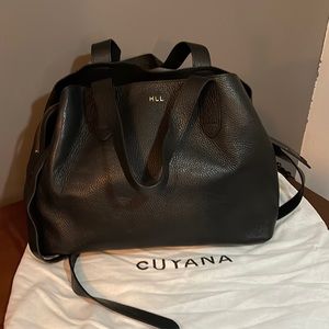 Cuyana Pebble Leather Zippered Satchel